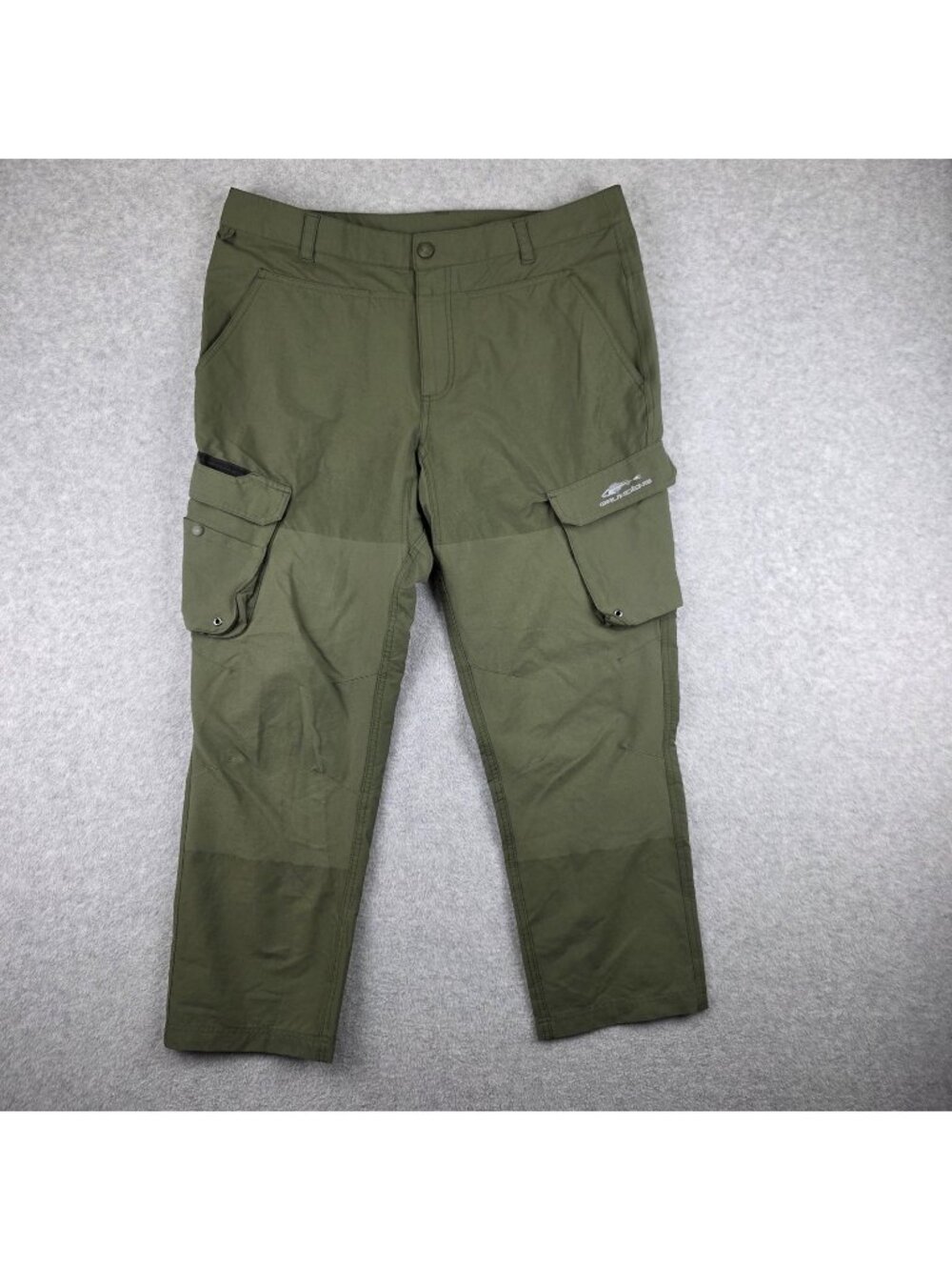 Grundens Cargo Pants Mens 38x28 Green Tapered Stretch Fishing Hiking Outdoor